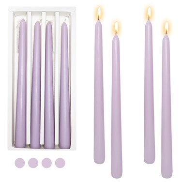 Dripless Candles Scent Candle Sticks,Gedengni 10 Inch Purple Candlesticks Scented Tapered Candle Lavender Long Taper Candles for Dinner Decor Housewarming Gift Idea,4pcs (8D4PC-PURPLE)