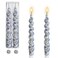 Gedengni Spiral Candle Sticks Printed Candlestick,Set of 2 Short Taper Candle Colorful Twisted Candlesticks 7 inches Blue Flower Tapered Candles for Home Wedding Women Gifts (2D2T-BLUFLW)