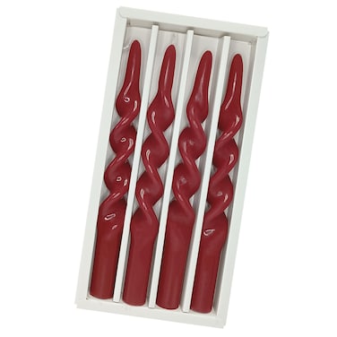 Red Candlestick Spiral Taper Candles Twisted Candles Unscented Candle Stick for Christmas Wedding Dinner Party Home D&Atilde;&copy;cor