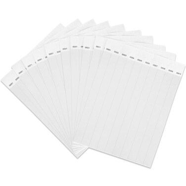DGBDPACK 100 Pcs Wristbands, 1-100 Consecutive Numbers Waterproof Tearproof and Printable Wrist Straps Admission Bracelets Tickets (White)