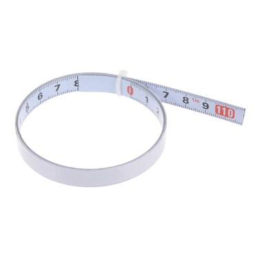 HARFINGTON Adhesive Backed Tape Measure 200cm Metric Left to Right Reading Sticky Measuring Tape Steel Workbench Ruler, White
