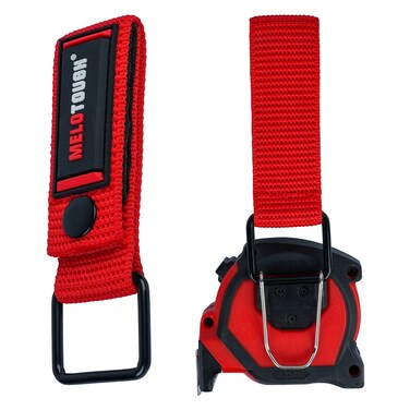 MELOTOUGH Measuring Tape Holder Tape Measure Holder Drill Impact Tool Holster for Tape Measure, Drills, Clipped Tools (2pcs Red)