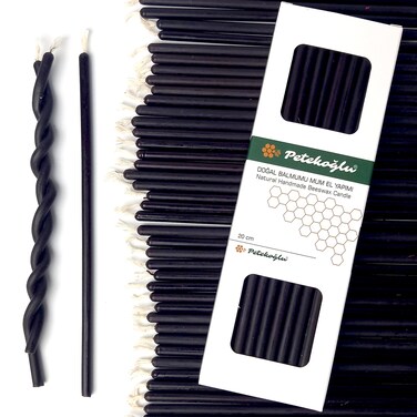 Peteko&Auml;&Yuml;lu 40 Pieces Pure Beeswax Candles - No-Drip, Smoke-Less, Tall, Thin Taper Decorative Candles for Church Prayer, Decor or Birthday Candles &acirc;&euro;&ldquo; Honey Scented Candles &acirc;&euro;&ldquo; 7.9&acirc;&euro;x0.26&acirc;&euro; (Black)