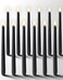 Homemory 12 Pcs Black Flameless Taper Candles Flickering, NO Remote, 11 Inches Taper Candles Battery Operated, Realistic Electric LED Candlesticks Made of Plastic for Halloween Party Home Decor