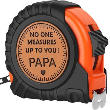 Grandpa Gifts Birthday Papa Gifts from Grandkids, Fathers Day Papa Gifts from Granddaughter Grandson, Grandpa Grandfather Papa Gifts Genuine Leather Engraved 25 FT Tape Measure Tools Gifts for Papa