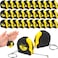 Kigeli 50 Pcs 6ft/2 Meter Mini Measuring Tape Keychains Small Tape Measure Keychain Bulk Set Functional Mini Retractable Measuring Tape Keychains with Slide Lock for Engineer Crafter (Yellow)