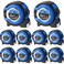 Youyole 10 Pack Tape Measure with Fractions 1/8 Steel Measuring Tape Retractable Easy Read Measurement Tape Steel Power Tape Blade Tape Measure (25 ft X 1 in,Blue)