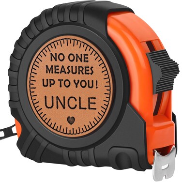 Uncle Tape Measure Birthday Gifts Fathers Day Uncle Gifts from Niece Nephew, Best Uncle Ever Gifts, Favorite Uncle New Uncle Gifts, Genuine Leather Engraved 25 FT Tape Measure Tools Gifts for Uncle
