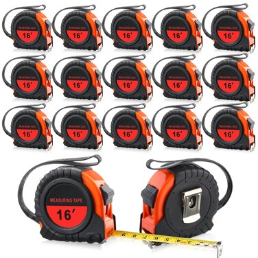 Yunsailing 15 Pack Tape Measure Bulk 16 Feet Retractable Measuring Tape Small Tape Measure Easy Read Tape Measure with Fractions 1/8 Measurement&iuml;&frac14;&circ;Orange&iuml;&frac14;&permil;