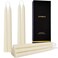 JONERAY 12-inch Ivory Beeswax Taper Candles - 9 Hour Long Burn Time, Pure Natural Non-Toxic Beeswax Candles, 10 Pack
