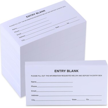 Kosiz 1600 Pcs 8 Pads Raffle Ticket Sheets Raffle Tickets Bulk Blank Entry Forms with Name Phone Email Address Information for Contests Events Auction Network Marketing(White)