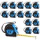 Yunsailing 15 Pieces Measuring Tape 16 Ft/ 5 M Self Lock Retractable Measuring Tape Easy Read Tape Measure with Fractions 1/8 Small Tape Measure with Pause Buttons for Engineer Crafter (Blue)