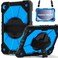 Meifei Case for Samsung Galaxy Tab A9+ 11 Inch 2023 (X210/X216/X218), Heavy Duty Shockproof Rugged 360 Rotating Hand Strap Protective Case for Galaxy Tab A9 Plus Tablet, Black+Blue