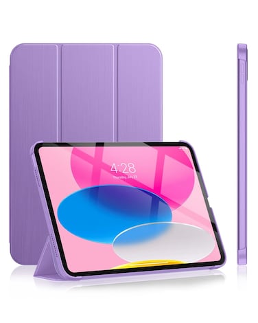 Soke Case for iPad 10th Generation(10.9-inch,2022) - [Smart Cover Auto Wake/Sleep + Slim Trifold Stand], Premium Protective Hard PC Back Cover for New Apple iPad 10.9 Inch - Lilac