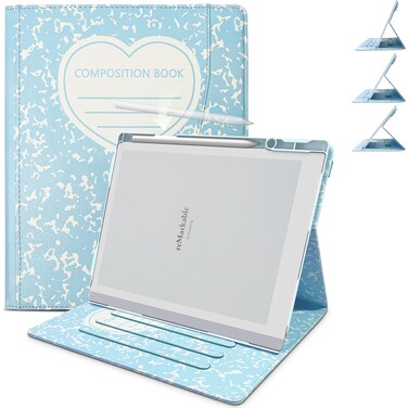 E NET-CASE Case for remarkable2 Tablet 10.3 inch (2020 Released) - New Upgraded Design 360 Degree Rotating Stand Cover for Remarkable 2 Digital Paper with Pencil Holder (Blue)