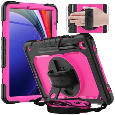 timecity for Galaxy Tab S9 FE Case 10.9 Inch/Tab S9 Case 11 Inch 2023. Heavy Duty Protection but Not Bulky - Rose