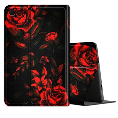 Slim Case for Samsung Galaxy Tab A8 10.5 2022, Lightweight TPU Shockproof with Auto Sleep/Wake Cover for Samsung Galaxy A8 10.5 Inch Tablet SM-X200/X205/X207, Red Rose Art