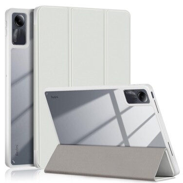 Gylint Case for Xiaomi Redmi Pad SE 11'' 2023, Hybrid Slim Case Cover [Built-in Pencil Holder] Shockproof Cover with Clear Transparent Back Shell for Xiaomi Redmi Pad SE Gray