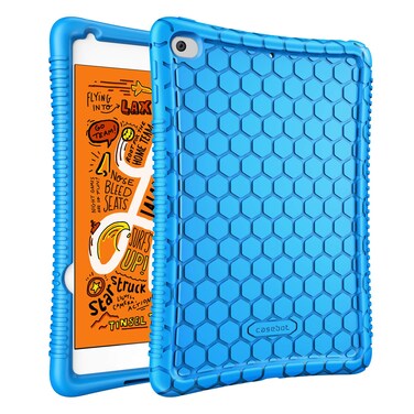 Fintie Silicone Case for iPad Mini 5th Gen 2019 / iPad Mini 4 - [Honey Comb Series] Light Weight Anti Slip Kids Friendly Shock Proof Silicone Protective Cover for New iPad Mini 5/4 7.9", Blue
