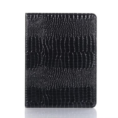 iPad Air-6 (13'') Case, iPad Pro-3 4 5 6 (12.9'') Case for Women, DMaos Crocodile Synthetic Leather Stand Folio Smart Cover with Pen Holder, Auto Sleep/Wake - Black