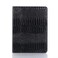 iPad Air-6 (13'') Case, iPad Pro-3 4 5 6 (12.9'') Case for Women, DMaos Crocodile Synthetic Leather Stand Folio Smart Cover with Pen Holder, Auto Sleep/Wake - Black