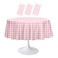 RINDOJIN 3 Pack Pink Gingham Tablecloth Round 84 x 84 Inch Round Plastic Checkered Table Cloth Disposable Plaid Table Cover for Picnic Party Birthday Wedding Baby Shower Circle Pink Tablecloth