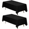 Fixwal Black Tablecloth Rectangle 70 x 120 Inch, 2 Pack 6-8ft Polyester Fabric Table Cloths Rectangular Table Covers for Party, Banquet, Dining, Birthday, Wedding