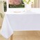Smiry Rectangle Table Cloth, Waterproof Anti-Scratch Polyester Tablecloth, Decorative Washable Fabric Table Cover for Dining, Buffet, Parties and Outdoor, 60x140, White