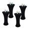Wolkemer 4PCS 24x43 Inch Black Round Cocktail Tablecloth Fitted Highboy Stretch Cocktail Table Cover for Banquet Bar Party Pub Wedding Indoor Outdoor