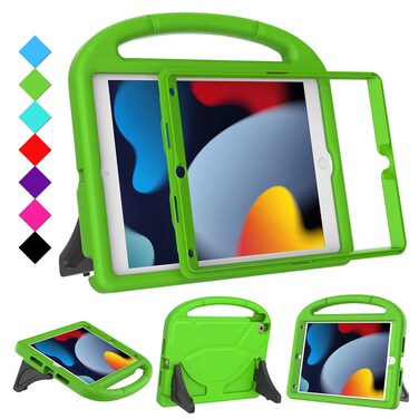RTOBX Kids Case for iPad 10.2 &amp; 10.5, iPad 9th/8th/7th Generation 10.2" 2021 2020 2019 Case with Screen Protector, iPad Air 3rd Gen/Pro 10.5 inch Protective Cover with Handle Stand, Green