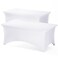 Fixwal 6FT Table Cloth for Rectangle Table, 2 Pack White Tablecloths Rectangular Stretch Spandex Fitted Table Covers 6 Foot for Party, Weddings Decorations, Tradeshows, Banquet, Buffet