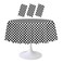 RINDOJIN 3 Pack Black and White Checkered Tablecloth Round 84 x 84 Inch Circle Plastic Table Cover Disposable Table Cloth for Race Car Theme Party Birthday Picnic Round Checkered Tablecloth