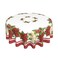 AGAYNA Christmas Tablecloth Round 70 Inch Red White Poinsettia Floral Table Cloth,Stain Resistance Polyester Winter Flower Xmas Table Covers for Kitchen Dining,Small Tablecloth for Party Picnic