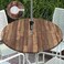 Puwurak Round Outdoor Tablecloth with Umbrella Hole Zippered Round Fitted Tablecloth with Elastic Wood Grain Table Cloth Round Cover for Picnic Party Patio Fits 40-44" Diameter Round Tables