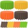 MASHAN 12 Pcs Plastic Fall Tablecloth Yellow Orange Green Coffee Round Tablecloths Disposable Round Table Covers for Fall Harvest Thanksgiving Day Family Birthday Baby Shower Party Decorations,84inch