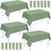 Whaline 16Pcs Sage Green Plastic Tablecloth Solid Green Rectangle Table Cover Waterproof Table Cloth for Birthday Wedding Bride Shower Parties Decorations Supplies, 54 x 108 Inch