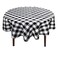 Hiasan Checkered Round Tablecloth 60 Inch - Waterproof Stain and Wrinkle Resistant Washable Fabric Table Cloth for Dining Room Party Outdoor Picnic, Black and White