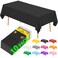 10 Pack Black Plastic Tablecloths for Rectangle Tables, 54 x108 Inch Plastic Table Cloths for Parties Disposable for Birthday &amp; Weddings, Table Cover for Festival Party (Black)