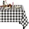 B-COOL Buffalo Plaid Tablecloth Christmas Checkered Tablecloths Black and White Table Linen 56x120 inch for Home Party Thanksgiving Picnic Table Decorations