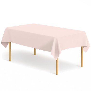 2 Pack Blush Pink Tablecloth Plastic Rectangle Table Covers PEVA Blush Pink Plastic Table Cloths for Parties Disposable 54 x 108 Inch Tablecloth for Birthday Party School Baby Shower Kitchen Dining