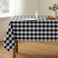 Veblandy Checkered Tablecloth Rectangle Waterproof Gingham Table Cloth Washable Buffalo Plaid Table Cover Wrinkle Free for Kitchen, Dining and Outdoor Picnic, 52 x 70 Inch, Black and White