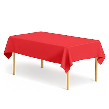 CINSOEN 2 Pack Red Tablecloth Plastic Rectangle Table Covers PEVA Red Plastic Table Cloths for Parties Disposable 54 x 108 Inch Tablecloth for Birthday Party School Baby Shower Kitchen Dining