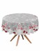 Christmas Tree Round Tablecloth 60 inch Snowflake Grey Waterproof Oilcloth Table Cloth Stain-proof Washable Vinyl Table Cover for Outdoor,Party,Dining Table,Camping Decor(Winter Xmas Balls)