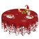 Christmas Tablecloth Red Round Tablecloth 60 Inch Winter white Snowflake TableCloth for Farmhouse Outdoor kitchen Table Decor, Washable Waterproof Polyester Fabric Table cloth Cover for Party Holiday