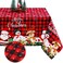 Fabric Christmas Tablecloth Table Cover for Rectangle Table, Washable Snowman Santa Claus Table Cloth Decorations for Xmas Winter Holiday Party Supplies (60 x 104 Inch)
