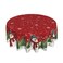 Red White Christmas Tablecloth Round 60 Inch Winter Snowman Green Trees Snowflakes Washable Wrinkle Stain-Resistant Polyester Table Cloth Holiday Decorations For Party Kitchen Dinning Outdoor Indoor
