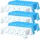 Peryiter 6 Pcs Winter Snowflake Plastic Tablecloth Decorations, Wonderland Disposable Table Cover 54 x 108 Inch Blue and White Dining Table Cover for Winter Theme Party Supplies