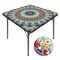 Buwuta Square Tablecloth with Elastic Table Covers Waterproof Outdoor Card Table Cover Fitted Table Cloth Fit 36x36 Inch Kitchen Patio Dinning Table (Teal, M (36&quot;x36&quot;))
