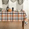Horaldaily Halloween Tablecloth 60x84 Inch Rectangular, Fall Orange Buffalo Plaid Washable Table Cover for Party Picnic Dinner Decor