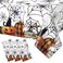 3Pcs Halloween Pumpkin Spider Web Tablecloth Decorations,Plastic Orange Purple Black Scary Ghost Spider Web Pumpkin Table Cover for Happy Halloween Birthday Haunted House Party Supplies,54x108 inches